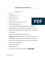 Documentos Admissão CLT