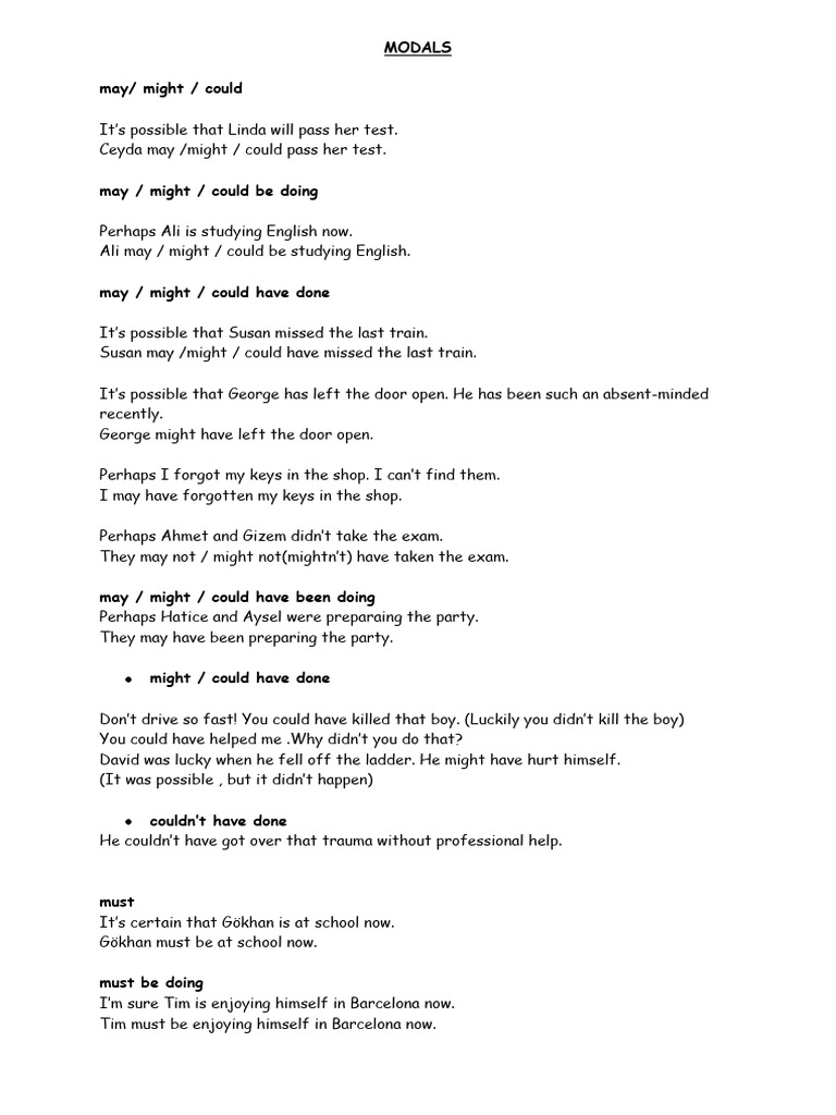 Perfect Modals - New | PDF