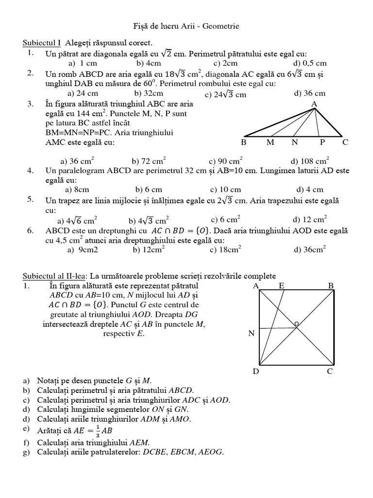 Tema Geometrie | PDF