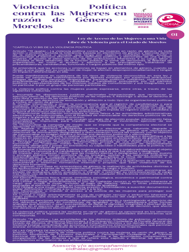 Violencia Política Contra Las Mujeres en Razón de Género | PDF ...