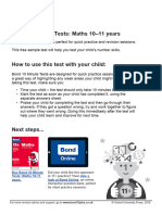 Bond 11 Plus Maths 10 Minute Test Sample