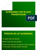 Screening For Blood Transfusion