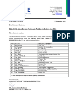 ATE Circular On PUBLIC HOLIDAYS For 2024