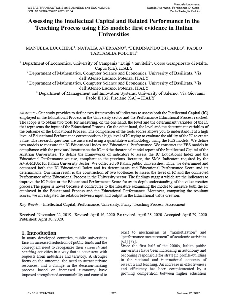 Assessing The Intellectual Capital and R | PDF | Teachers | Evaluation