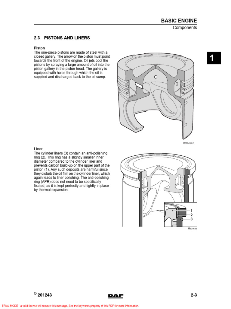 Engine Piston and Liner Components Guide | PDF | Piston | Cylinder (Engine)
