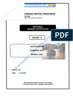 Accounting Grade 12 March 2022 QP and Memo