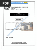 Accounting Grade 12 March 2022 QP and Memo