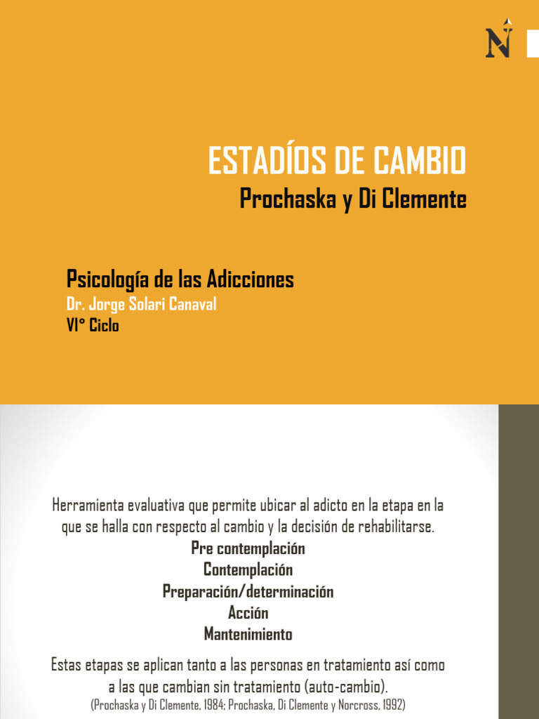 Estadios de Cambio en Adicciones | PDF | Comportamiento | Conceptos ...