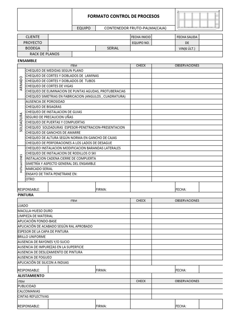 Formato de Control de Calidad de Equipos | PDF | Ingeniería mecánica ...