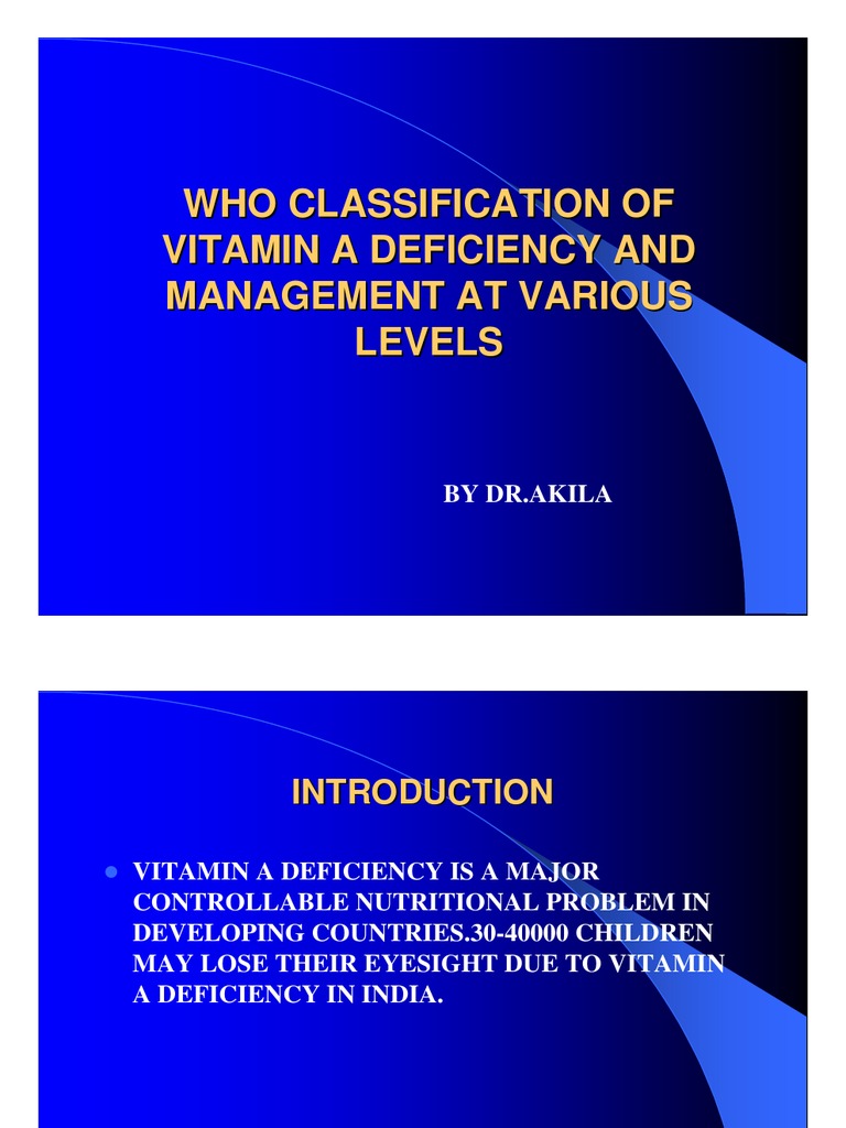 WHO Classification of Vitamin A Deficiency | PDF | Determinants Of ...