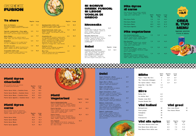 Greek Fusion Menu | PDF