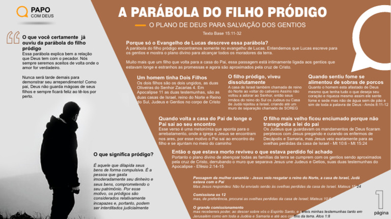 Significado da Parábola do Filho Pródigo | PDF | Jesus | Evangelho de Lucas