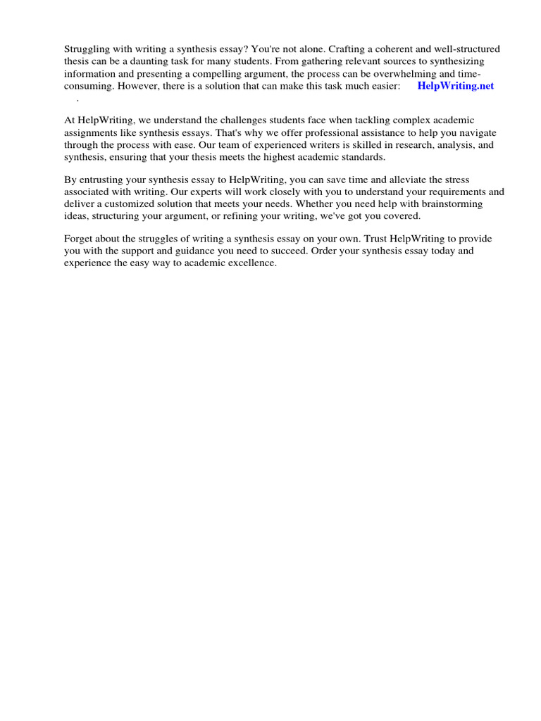 Easy Way To Write A Synthesis Essay | PDF | Essays | Dialectic