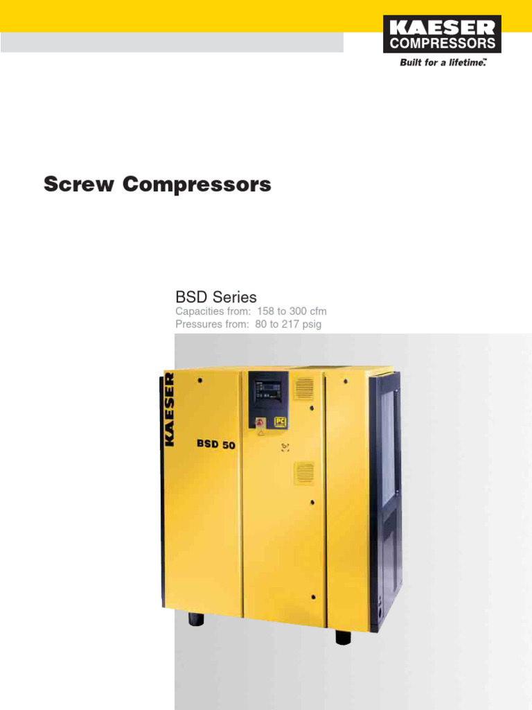 Screw Compressors: BSD Series | PDF | Engines | Clothes Dryer