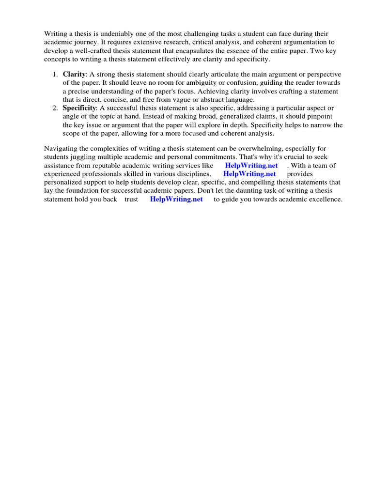 What are two key concepts to writing a thesis statement pdf essays