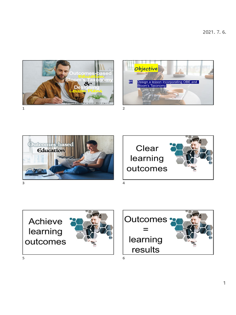 OBE, Bloom's Taxonomy, and Designing Lesson Plans | PDF | Learning ...