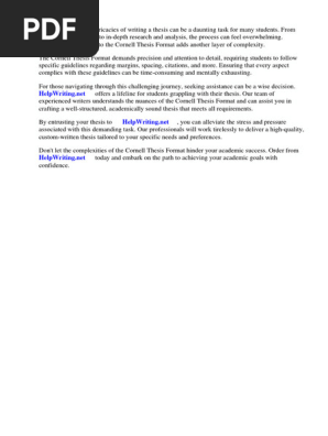 Cornell Thesis Format