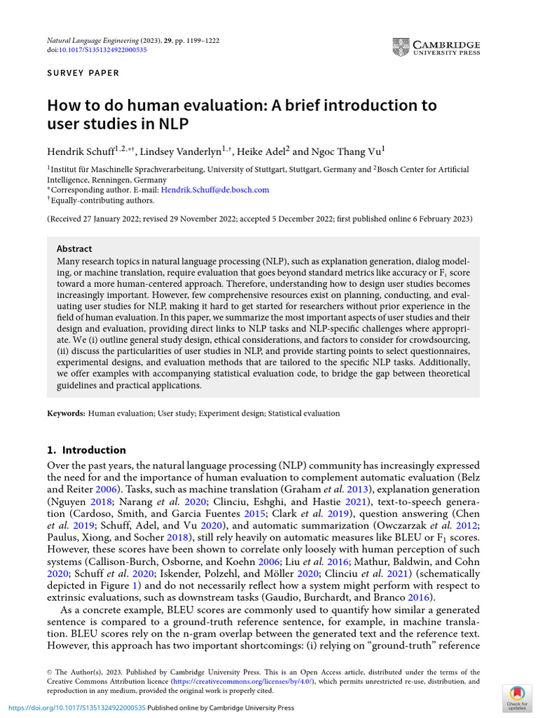 How To Do Human Evaluation A Brief Introduction To User Studies in NLP ...