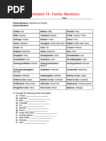 Worksheet 14- Family Members