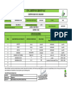 Certificado de Calidad Membrana