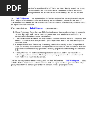 Chicago Manual Style Thesis
