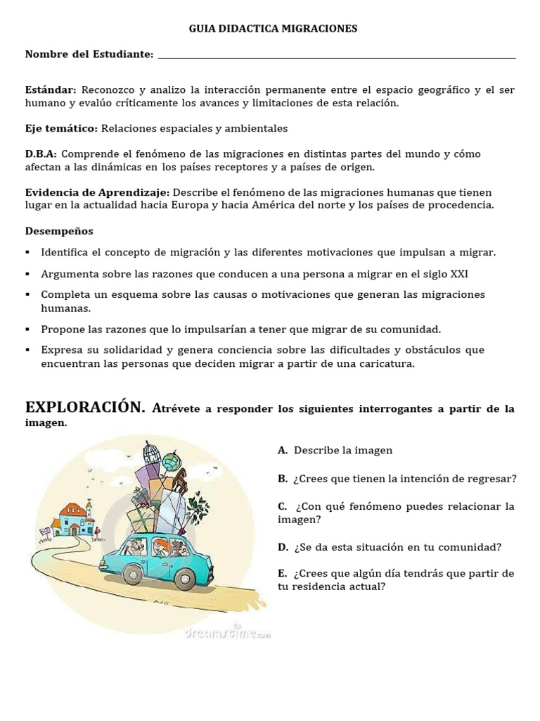 Actividades Didácticas sobre Migración | PDF | Migración humana ...