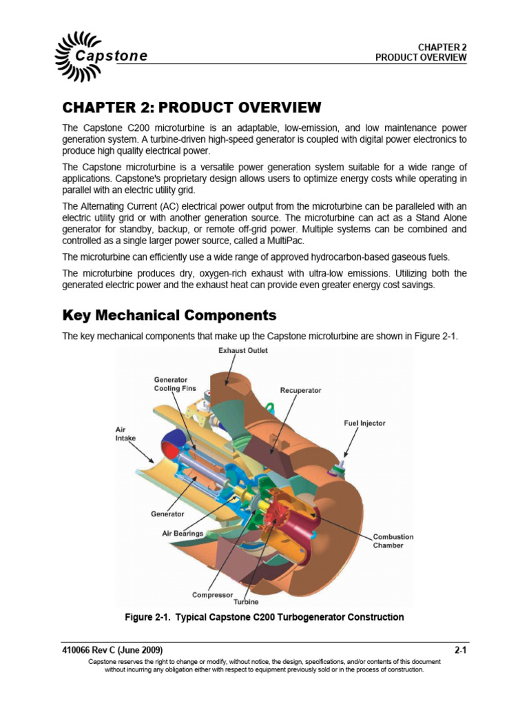 Capstone C200 Microturbine Overview | PDF | Computers