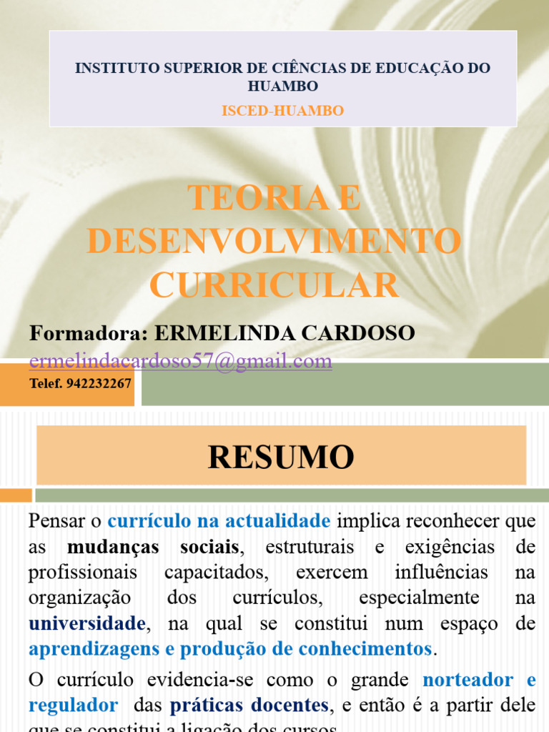 Teoria e Desenvolvimento Curricular | PDF | Pedagogia | Aprendizado