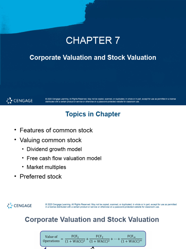 Chapter 7 Stocks Pdf Stocks Valuation Finance