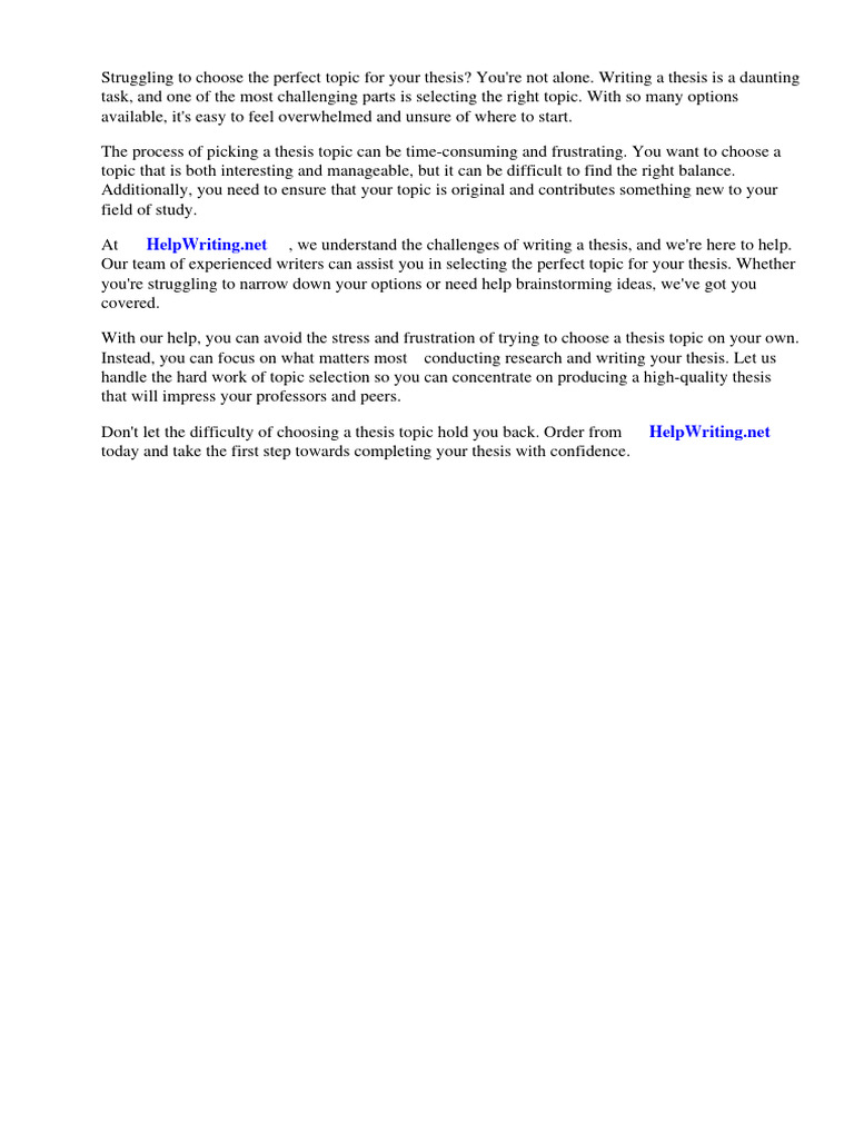 Picking Thesis Topic Pdf Thesis Essays