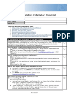 Workstation Installation Checklist