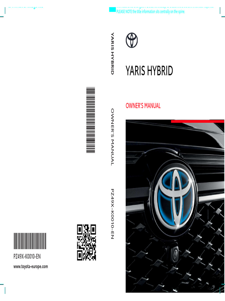 2010 TOYOTA YARIS HATCHBACK OWNERS MANUAL PDF visual data 3