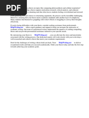 Essay Comparing Photosynthesis and Cellular Respiration