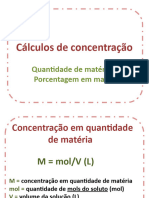 Cálculos de Concentração Mol L