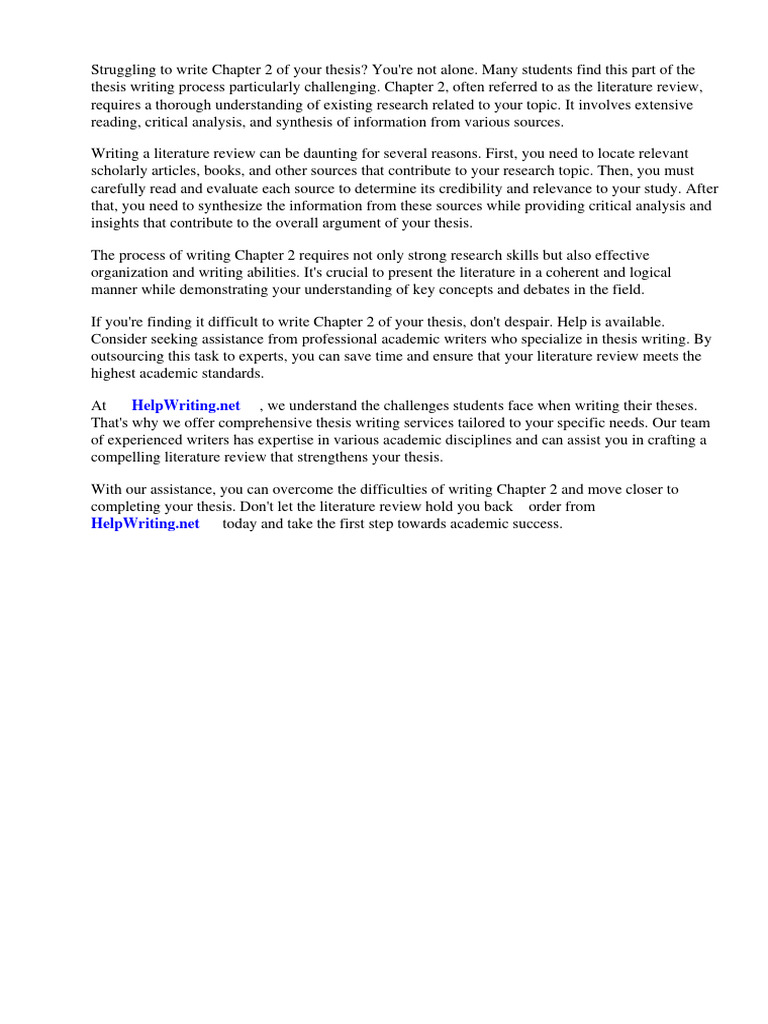 Write chapter 2 thesis pdf thesis methodology