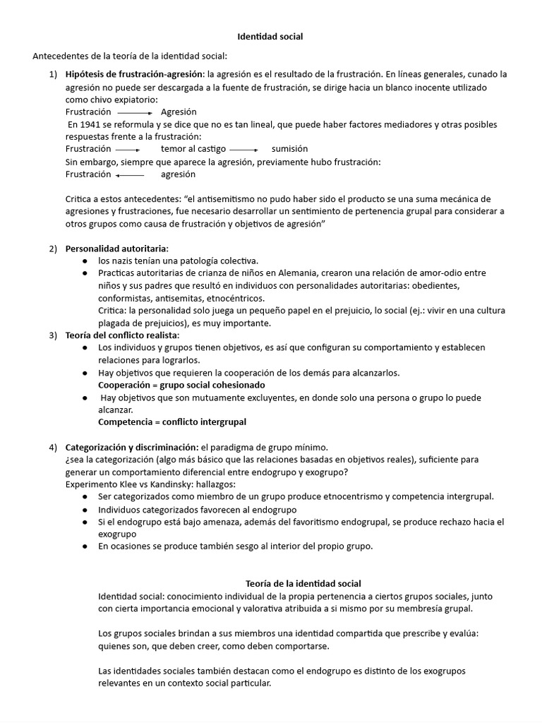 Endogrupo y Exogrupo en Identidad Social | PDF | Grupo social ...