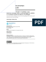 Apresentação Do Dossiê - O Cuidado e Suas Matérias, Antropologia Do Cuidado.