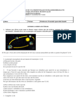 Atividade Avaliativa de Sondagem 8º Ano