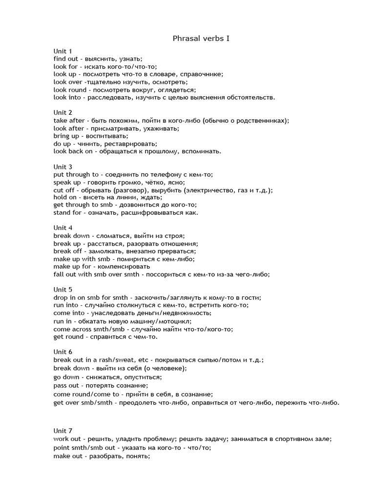 Phrasal - Verbs Part 1 | PDF