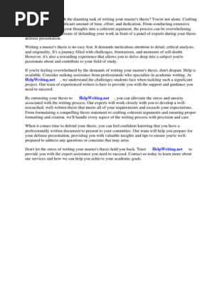 Masters Thesis Defense Presentation