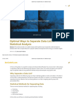 Optimal Ways To Separate Data List - A Statistical Analysis