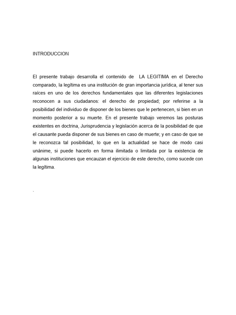 La Legítima en el Derecho Sucesorio | PDF | Herencia | Ley de Propiedad