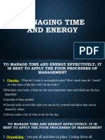 Managing Time and Energy