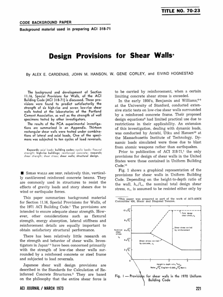 Design Provisions For Shear Walls | PDF