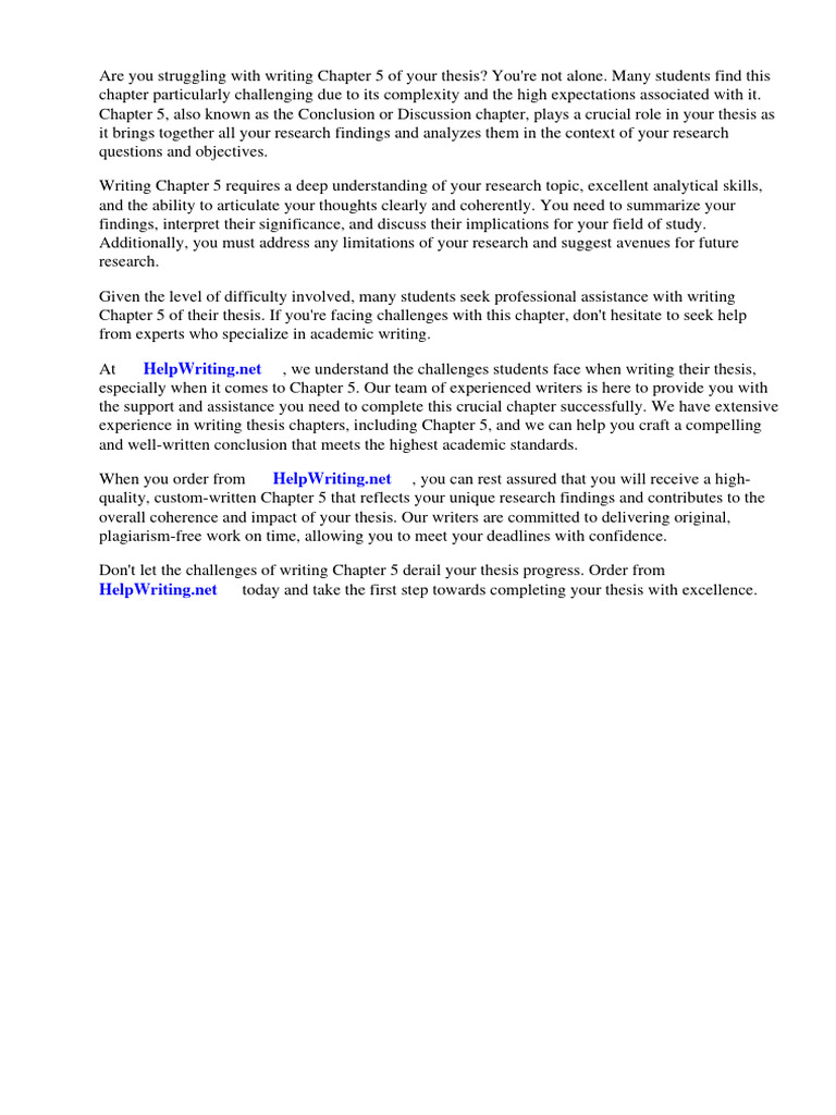 How to Write Chapter 5 in Thesis | PDF | Thesis | Quantitative Research