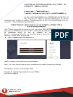 Concurso Público 02/2022 Edital Publicação Resultado Parcial Prova Aptidão Física