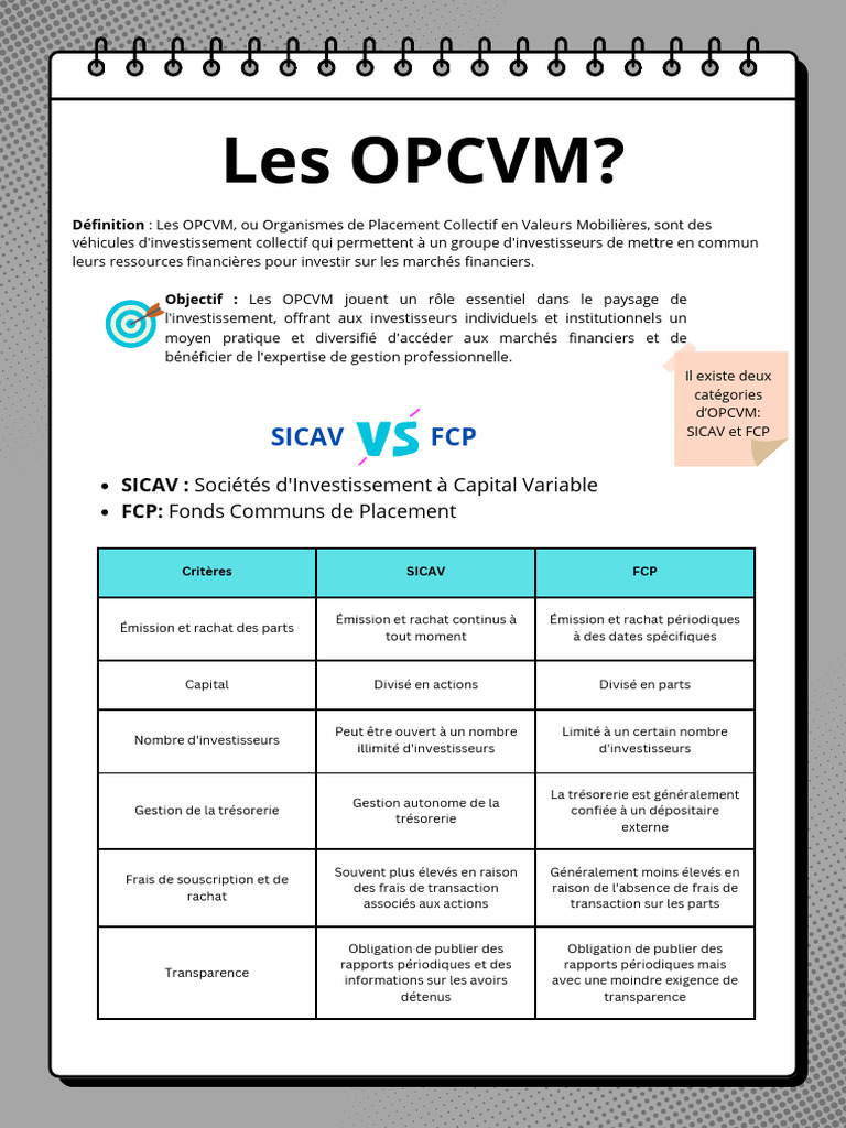 Comprendre les OPCVM : SICAV et FCP | PDF | Investisseurs | Obligation ...