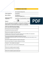 Reference Check For Ms. Ria Apriliani Pratama Putri