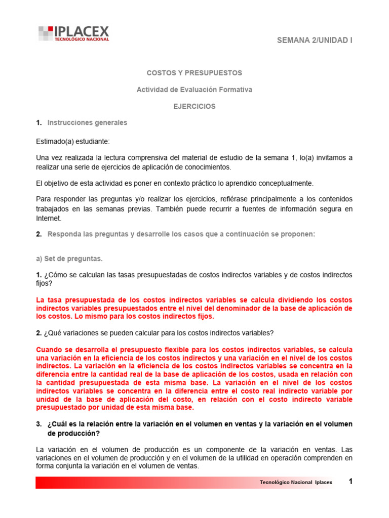 Ejercicios de Costos y Presupuestos | PDF | Presupuesto | Mercado ...