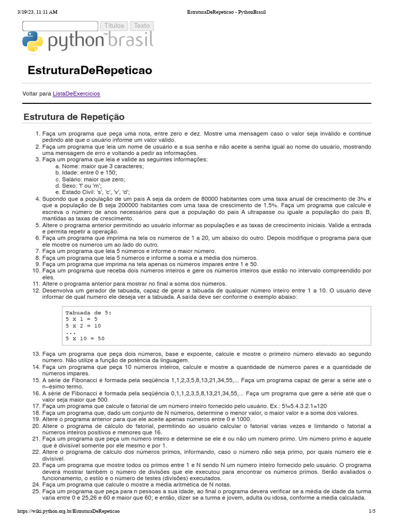 Gerador de Tabuada em Python | PDF | Números | Sequência